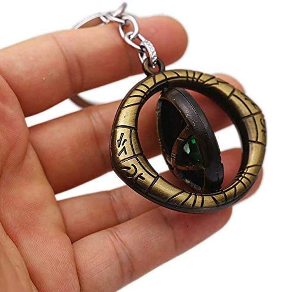 Doctor strange eye of Agamotto Rotating Metal key chain in hand look