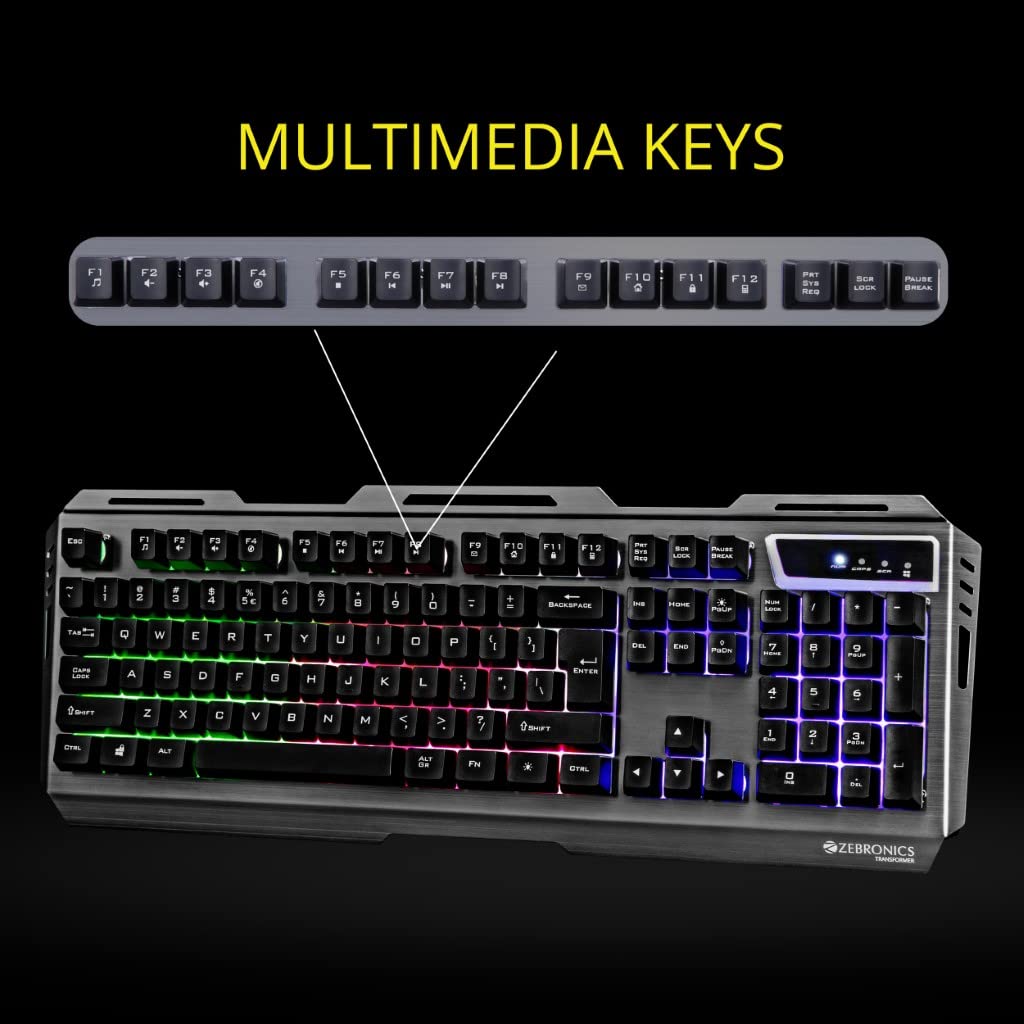 ZEBRONICS Gaming Multimedia USB Keyboard & USB Mouse Combo -Transformer