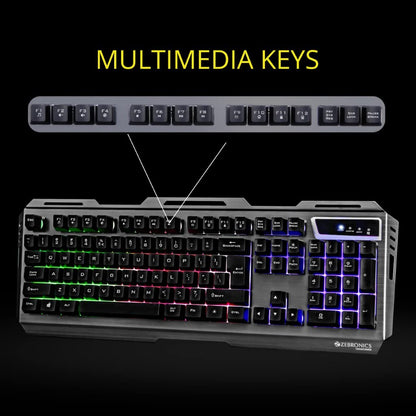 ZEBRONICS Gaming Multimedia USB Keyboard & USB Mouse Combo -Transformer