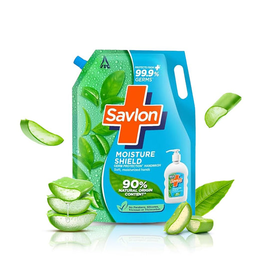 Savlon Moisture Shield Germ Protection Liquid Handwash, 1500ml Hand Wash Refill, Protects from 99.9% Germs, Soft Moisturized Hands, 90% Natural Origin, Paraben and Silicon Free