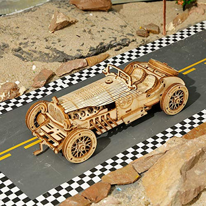 Grand Prix Car Model Cars to Build, 3D Wooden Puzzle for Adults & Teens, DIY Scale Mechanical Car Model Building Kits, Best Toys Gift for Kids