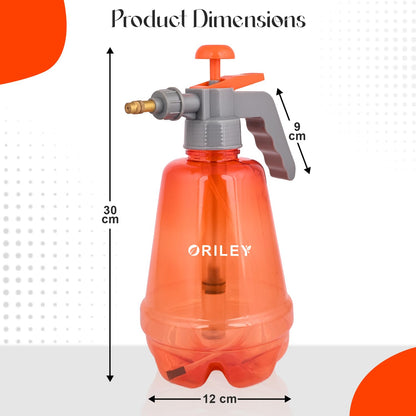 ORILEY Agro 1500ml Pressure Spray Pump Bottle with Adjustable Nozzle Heavy Duty Water Mister for Home Garden Lawn Plants Watering & Cleaning (Random Colour)