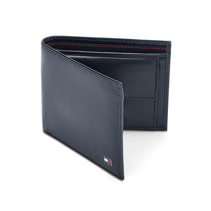 Tommy Hilfiger Elkhom Leather Global Coin Wallet for Men - Navy, 4 Card Slots