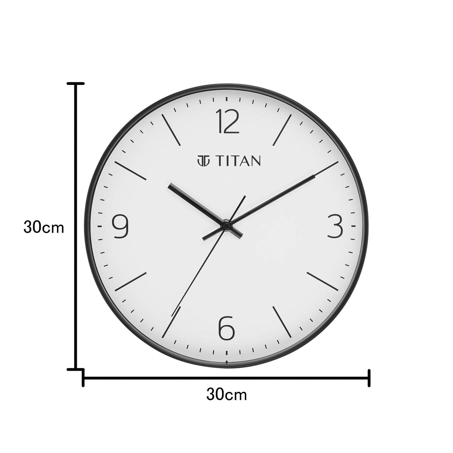 Titan Essence Classic Analog Wall Clock - Black & White Minimal