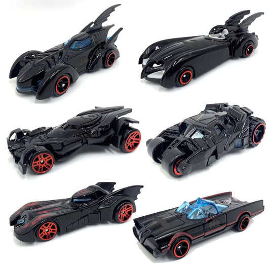 PLUSPOINT Black Super Hero Metal Cars Set Push N Go 6 Pc Vehicles, Racing Cars Play Set for Toddlers,Boys Die-Cast Car Set, Cake Decorations Topper Birthday Gift(Bat 6pc)