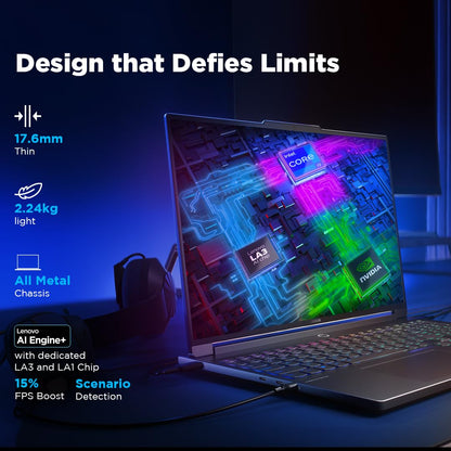 Lenovo Legion 7 Intel Core i9-14900HX 16" (40.64cm) 3.2K IPS 430Nits 165Hz Gaming Laptop (32GB/1TB SSD/Win 11/Office 2021/NVIDIA RTX 4070 8GB/100% DCI-P3/3 Month Game Pass/Grey/2.24Kg), 83FD000XIN