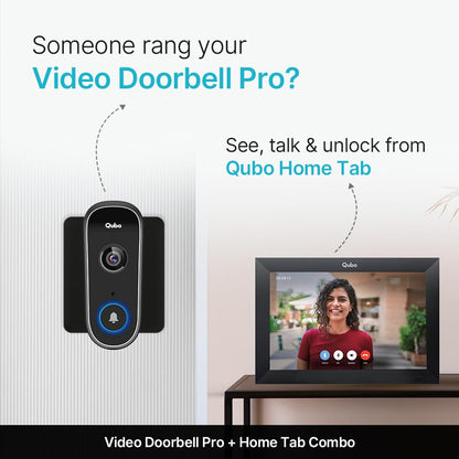 Qubo Instaview New Age Doorphone from Hero Group | Video Doorbell Pro 2K + Home Tab | Instant Phone & Tab Visitor Video Call | 3MP 1296P Resolution | 2Way Talk | Alexa & OK Google | Chime |2024 Launch