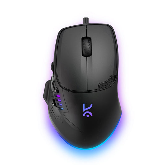 Kreo Hawk Gaming Mouse with Programmable Buttons & RGB Lighting | Top Pixart Sensor | Adjustable DPI with 1.5m Long Braided Cable and Optical Sensor | Lightweight & Durable (Hawk- Black)