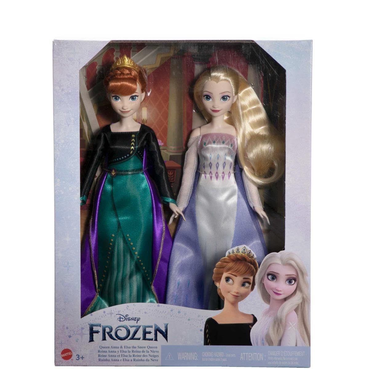 Disney Mattel Frozen Toys, Anna and Elsa Fashion Dolls with Signature Queen Looks Inspired Frozen 2, Gifts for Kids