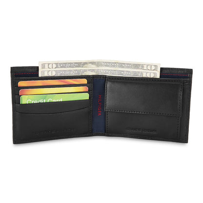 Tommy Hilfiger Castell Black Leather Men's Wallet