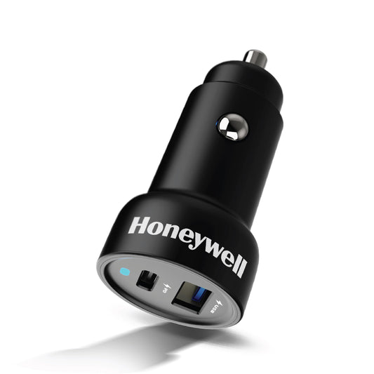 Honeywell Micro CLA 63W PD Smart Car Charger, 45W Type C PD & 18W USB A Port, Ultra-Fast Charging, Compatible with All Car for iPhone, Smartphones, Tablets & Smartwatch, 3 Years Manufacturer Warranty