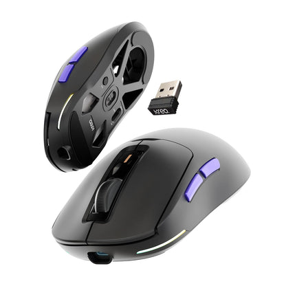 Kreo Pegasus 58 GMS Ultra Lightweight Wireless Gaming Mouse, Top PixArt Sensor, 6 Programmable Buttons, Bluetooth, 2.4GHz Connectivity Gaming Mouse, DPI Upto 26000, Software Included (Pegasus-Black)