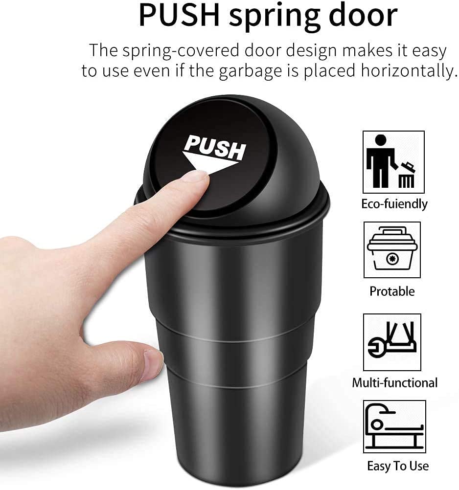 RADIANT Car Dustbin has push spring door