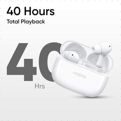 realme Buds T310 Truly Wireless in-Ear Earbuds with 46dB Hybrid ANC, 360° Spatial Audio, 12.4mm Dynamic Bass Driver, Upto 40Hrs Battery and Fast Charging (Agile White)