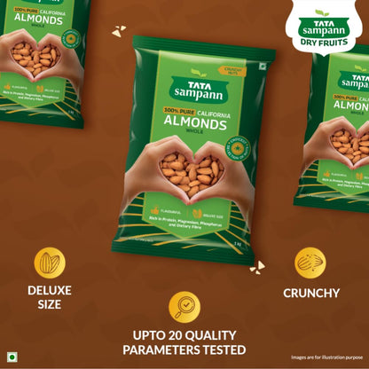 Tata Sampann Pure California Almonds Whole, 1kg, Real Nuts, High in Fiber, Badam Giri, Rich in Protein, Magnesium, Phosphorus and Dietary Fibre, Nuts & Dry Fruits, Value Pack