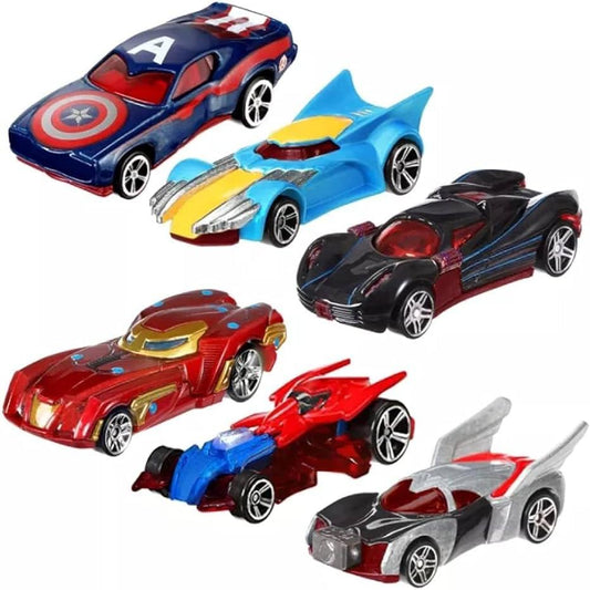 PLUSPOINT Diecast Metal Super Hero Toy Car Set Toy Vehicles Cars Set Alloy Push N Go Vehicles, Mini Racing Cars for Toddlers, Girls and Boys Kids Play Set