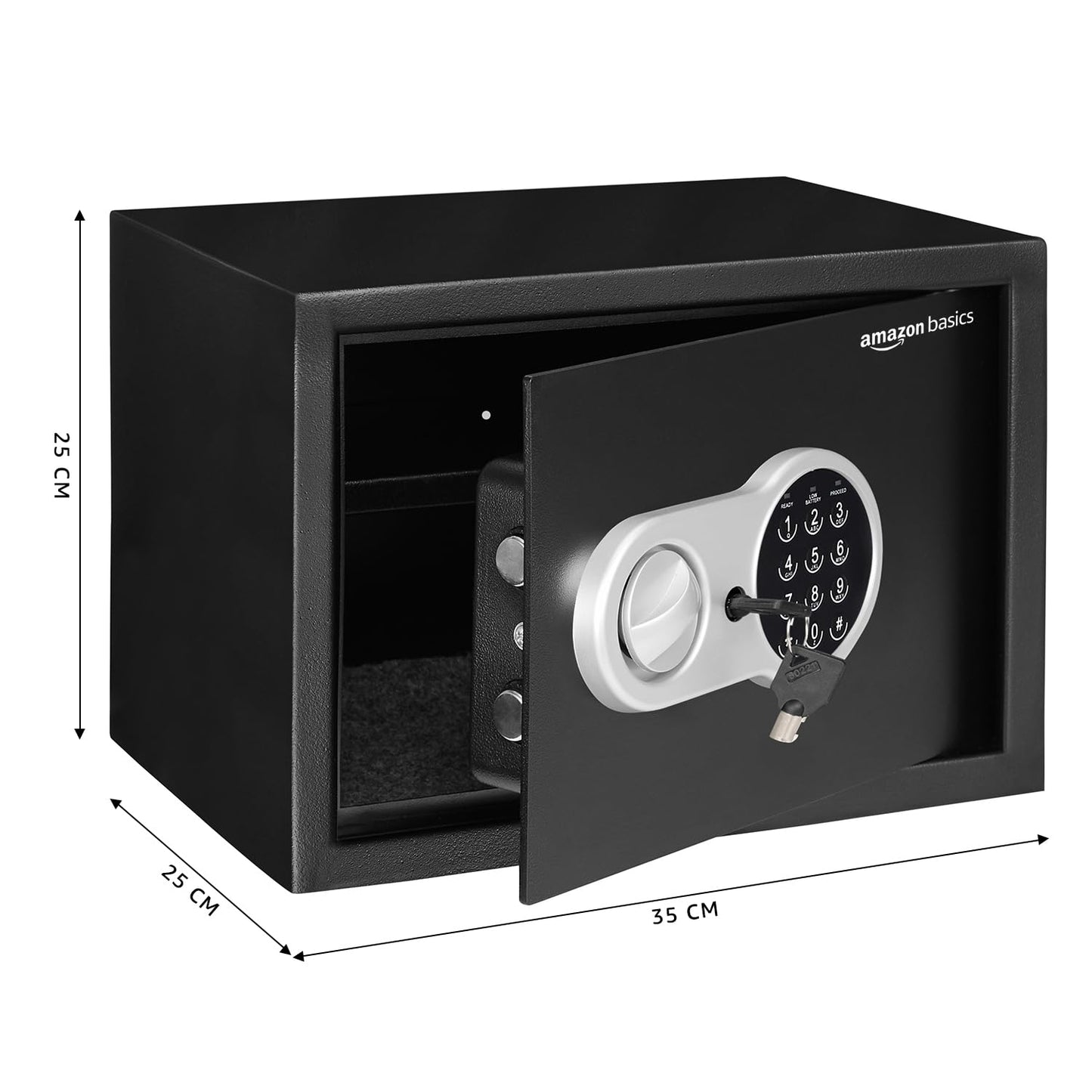 Amazon Basics Security Safe with Programmable Electronic Keypad |Net Volume 19L (Black)