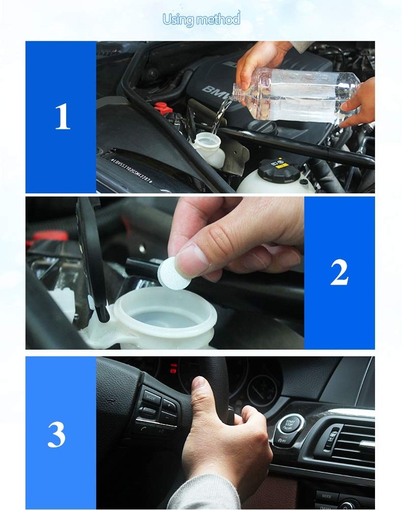 HSR Car Accessories in 10 PCs Car Wiper Detergent Effervescent Tablets Washer Auto Windshield Cleaner Glass Wash Cleaning Tablets