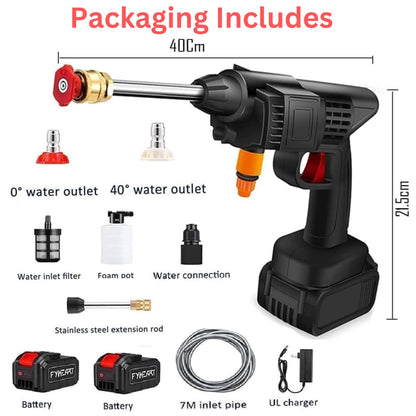 DADLM® (Double Battery) Wireless High Pressure Car Washer & Car Cleaning 48V Rechargeable Electric Pressure Washer Gun Machine Tool for Car,Bike,Gardening with Adjustable 3in1 Nozzle &5M Hose Pipe (1)