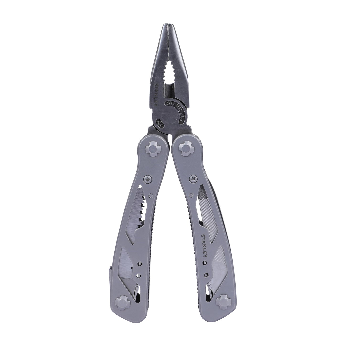 STANLEY 1-84-519 12-in-1 Foldable Multi Tool with Anti-Rust Properties for Minor Repair Work Ideal for Home, Car, Bikes, Camping & Outdoor Activity, GREY