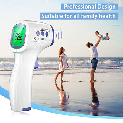 DR VAKU® Swadesi Non-Contact Infrared Digital Temperature Gun, Resolution Infrared Thermometer, Multi-Purpose, Wide Range, Non-Contact [With Free Battery] - White