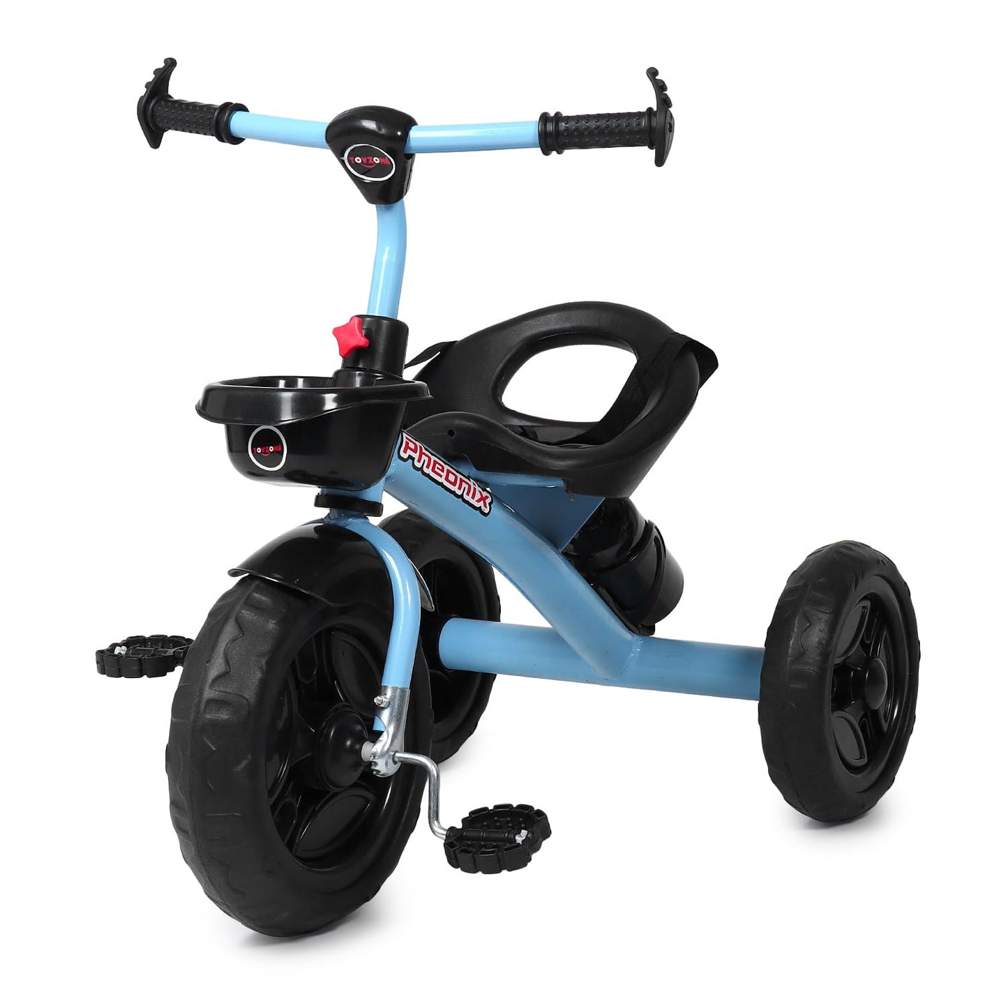 TOY ZONE Phoenix Tricycle-Blue | Kids Baby Cycle | Tricycle | Baby Cycle | Tricycle | Kids Cycle with Rubber Wheel | Ride On Car | Push Cycle with Front Basket