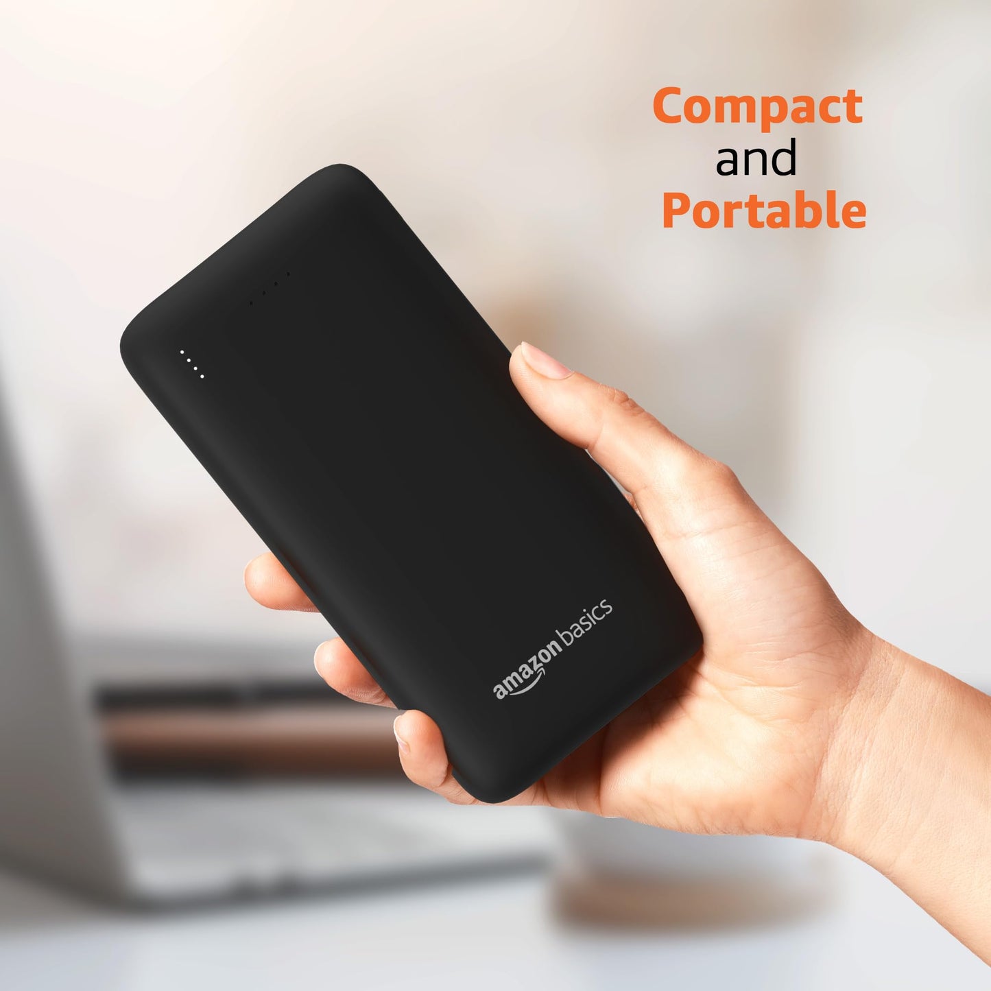 Amazon Basics 27000 mAh 65W Ultra Fast Charging Power Bank | Type C Power Delivery (Input & Output) | Quick Charge | Two-Way Fast Charging(Black)