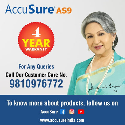 AccuSure Blood Pressure Monitor Fully Automatic Digital Large Display And Adjustable Arm-Cuff Comes - Grey Color