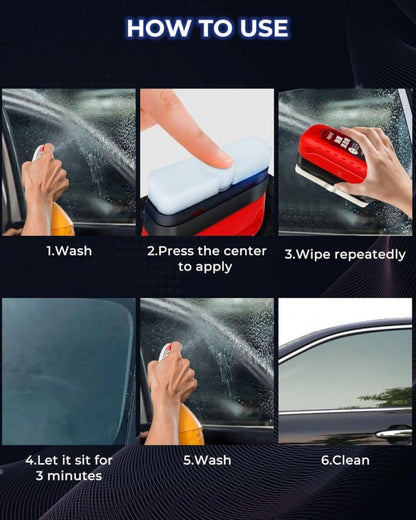 NUREV ENTERPRISE Automotive Oil Film Cleaning Brush & Glass Cleaning Board - Powerful Windshield Cleaner & Oil Film Removal Tool for Car Glass - Enhances Visual Clarity & Driving Safety