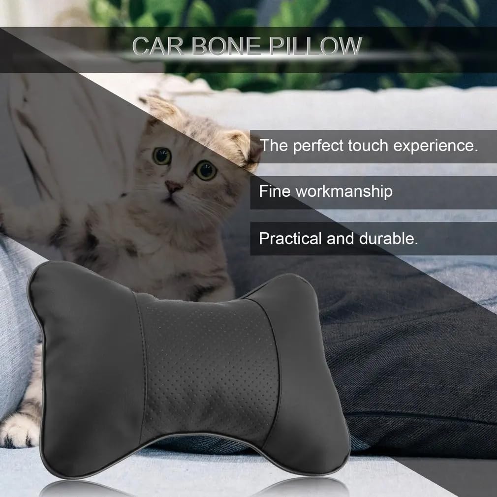 DETACHI Faux Leather Car Neck Rest Pillow has perfect touch experience and is practical and durable