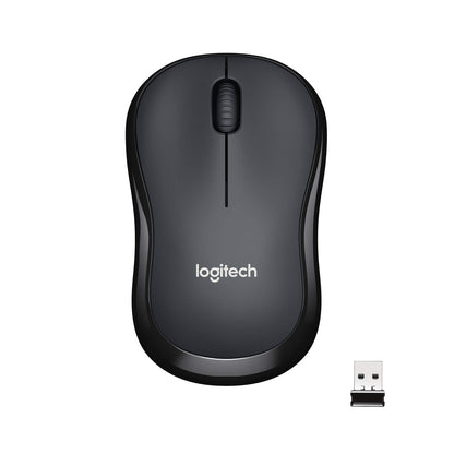 Logitech M221 Wireless Mouse, Silent Buttons, 2.4 GHz with USB Mini Receiver, 1000 DPI Optical Tracking, 18-Month Battery Life, Ambidextrous PC/Mac/Laptop - Charcoal Grey