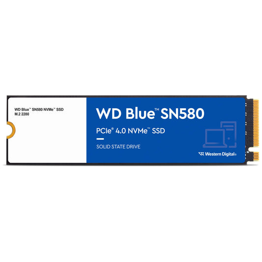 Western Digital WD Blue SN580 NVMe 1TB, Upto 4150MB/s, 5 Y Warranty, PCIe Gen 4 NVMe M.2 (2280), Internal Solid State Drive (SSD) (WDS100T3B0E)