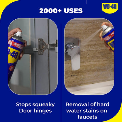 WD-40 Smart Straw 500ml | Multipurpose Spray to Clean Rust, Limescale, Jams, Stains, Hinges, Chains and Surfaces | All Purpose Cleaner for Home Improvement, Loosen Stuck & Rusted Parts | From Pidilite