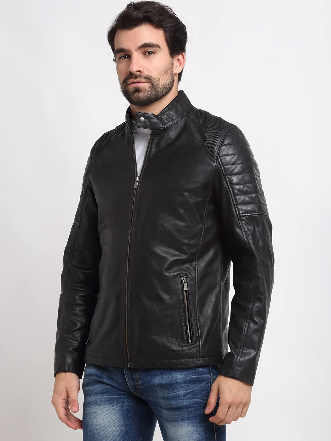 Teakwood Genuine Leather Fashion Biker Jacket