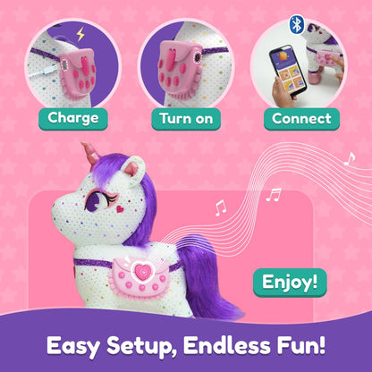 Playshifu ZeeZee The Smart Storyteller - Singing & Talking Unicorn Friend Soft Toys for Kids Unlimited Content on The App Rhymes Stories Pretend Play Birthday Gifts for Boys and Girls Ages 3, 4, 5, 6