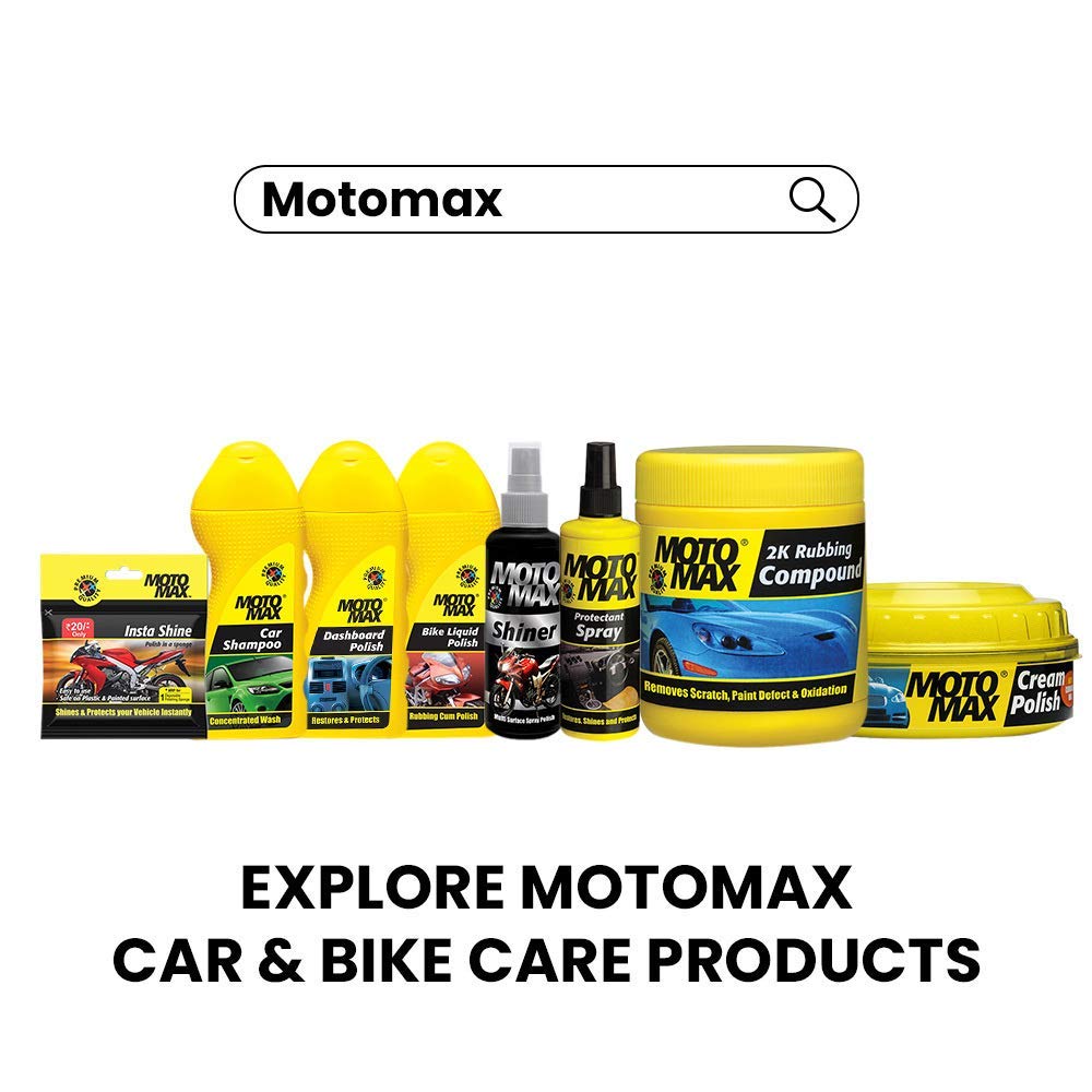 Motomax Bike & Car Cream Polish 230gm | Carnuba Wax & Micro Polishing Agents with Sponge. Protects & Shines Cars, Bike, Motorcycle, Water Repellent Polish for Auto Care needs, Removes Minor scratches