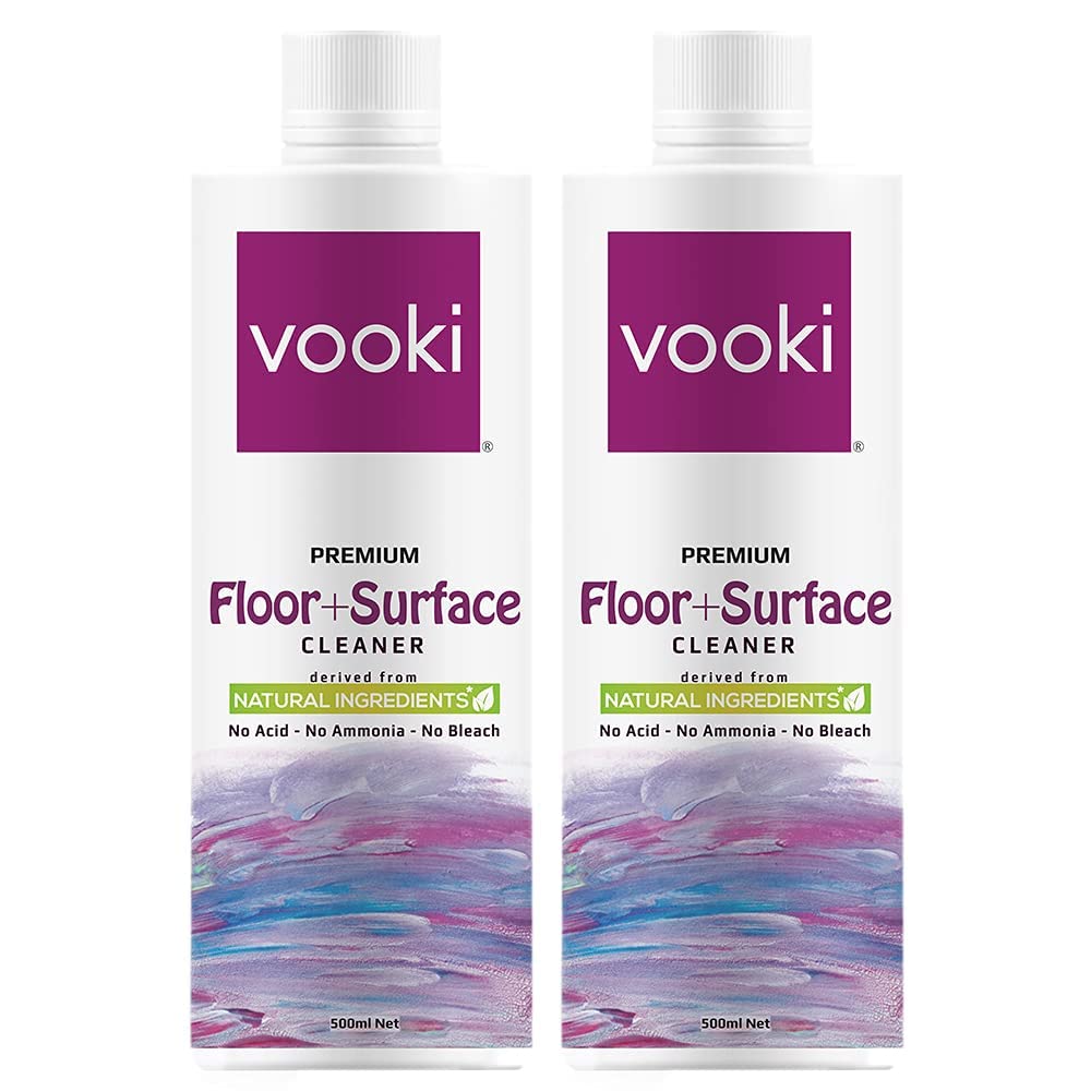 Vooki Ecofriendly Disinfectant Floor & Surface Cleaner, Green Chemistry - 500ml Each (Pack of 2)