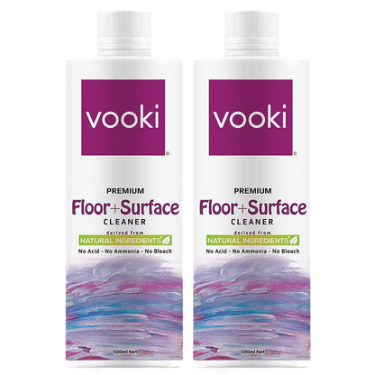 Vooki Ecofriendly Disinfectant Floor & Surface Cleaner, Green Chemistry - 500ml Each (Pack of 2)