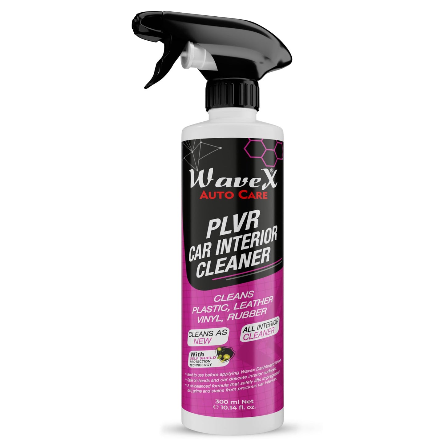 Wavex PLVR Car Interior Cleaner 300ml | Car Interior Cleaner for Plastic, Leather, Vinyl & Rubber | Important Car Cleaning Accessories, Works Well as a Car Dashboard & Car Leather Seat Cleaner