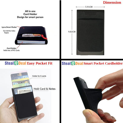 Stealodeal Black RFID Protected Aluminum pop Up Jacket Debit/Credit/ATM Card Holder (Unisex)