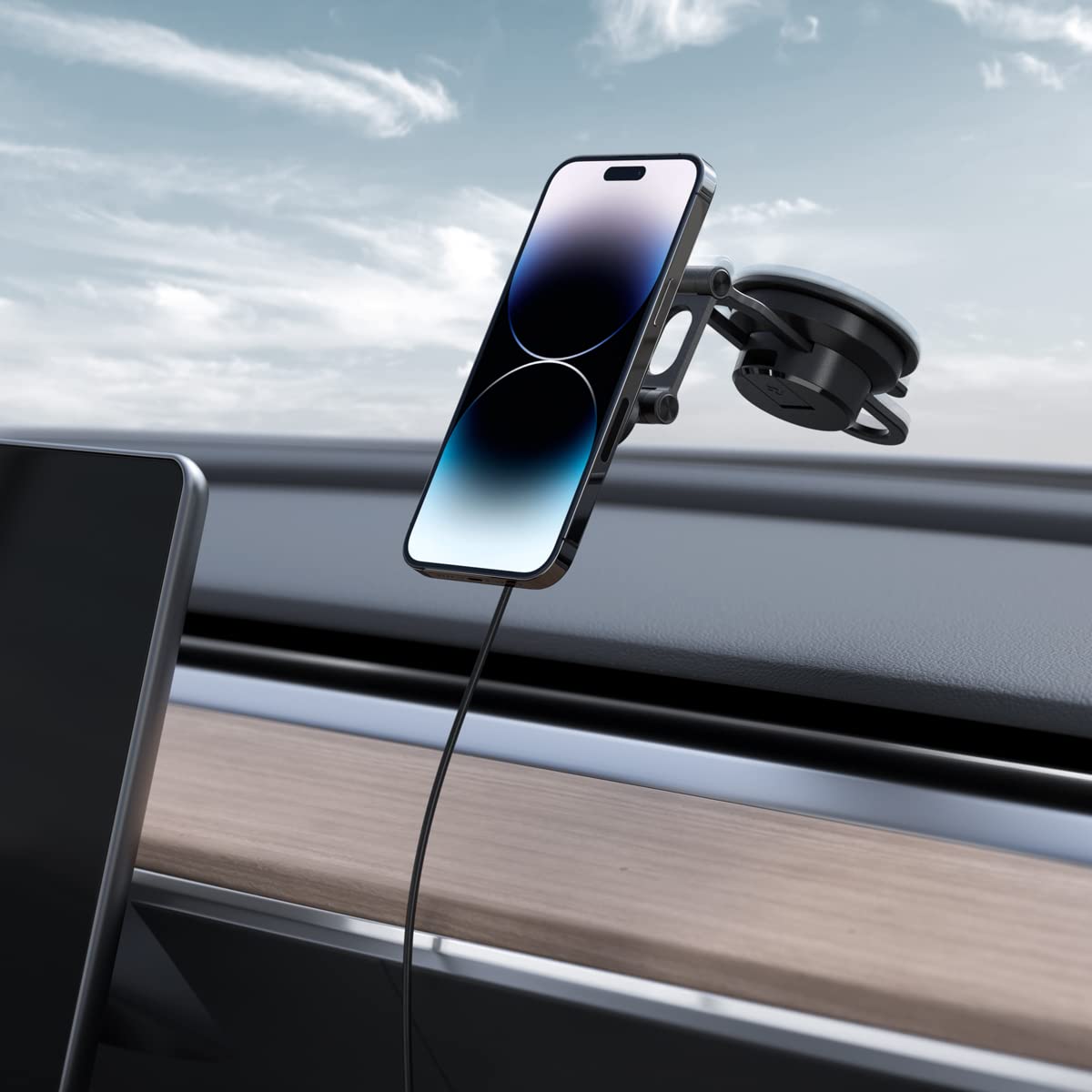 Spigen OneTap Pro 3 (MagFit) Designed for MagSafe Wireless Charger Dashboard, Windshield, & Screen Car Mount Compatible with iPhone 16 Pro Max, 16 Pro, 16 Plus, 15, 14, 13, and 12 Series