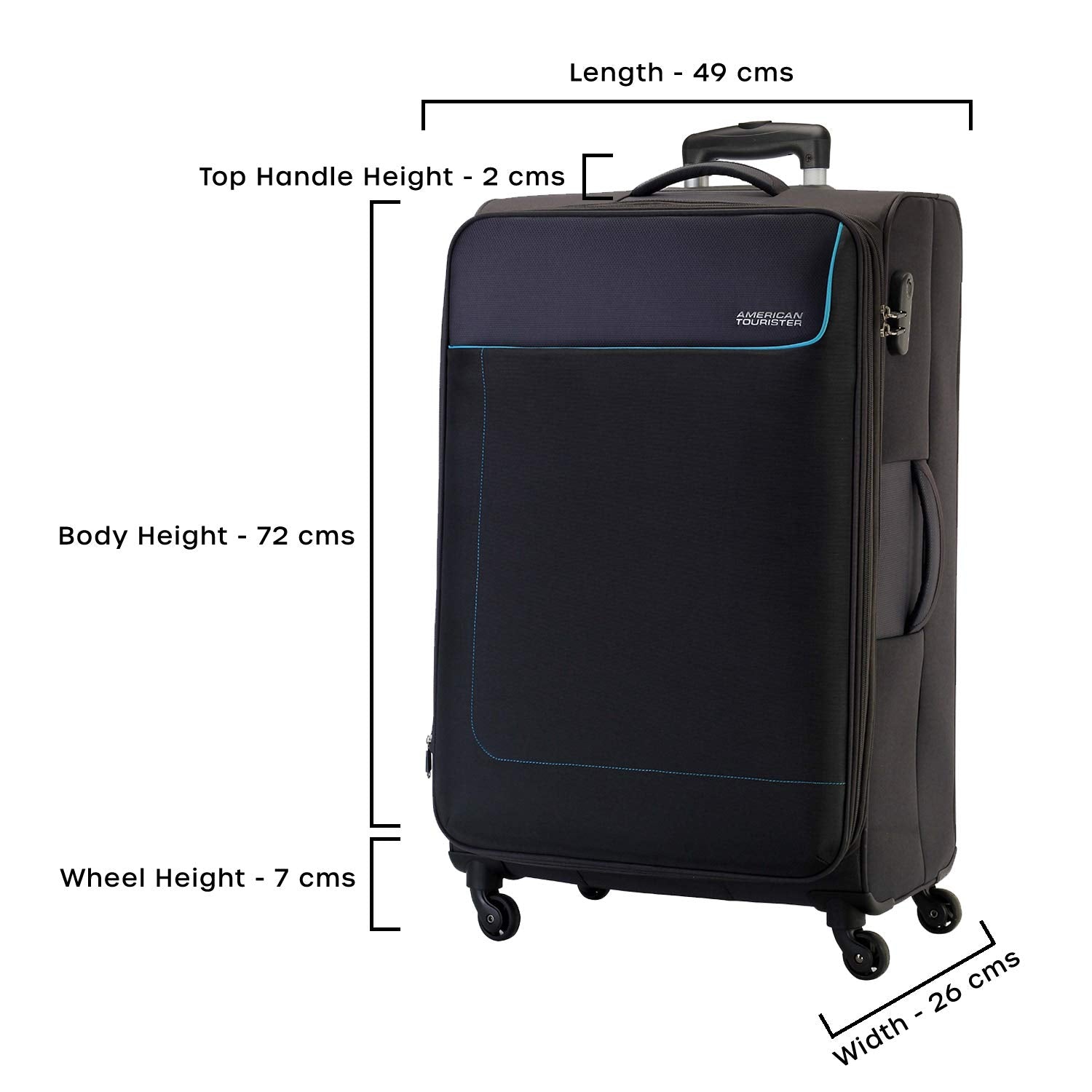 American tourister jamaica polyester 80 cms grey softsided suitcase online