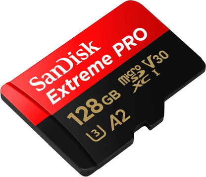 SanDisk Extreme Pro 128GB microSDXC UHS-I, V30, 200MB/s Read, 90MB/s Write, Memory Card for 4K Video on Smartphones, Action Cams and Drones