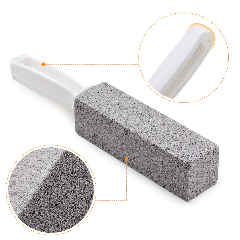 N A 2PCS MSUN Premium Toilet Bowl Cleaning Stone with Handle, Pumice Stone Toilet Bowl Cleaner, Easy to Remove Unsightly Toilet Rings, Tile, Toilets, Sinks, Bathroom, Bathtubs, Hardwater, Lime, Rust