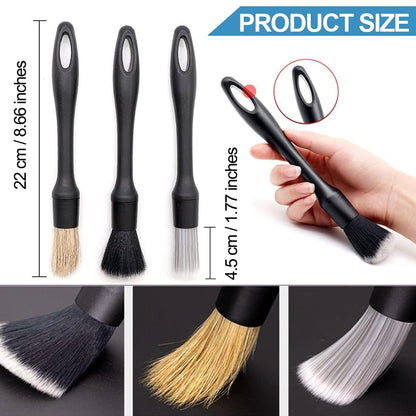 Car Duster Brush Set,Fine Bristle Brushes for Car Interior Detailing, Soft Bristles Cleaning Brush Dusting Tool for Dashboard, Wheel, Window, Keyboard, Air Conditioner