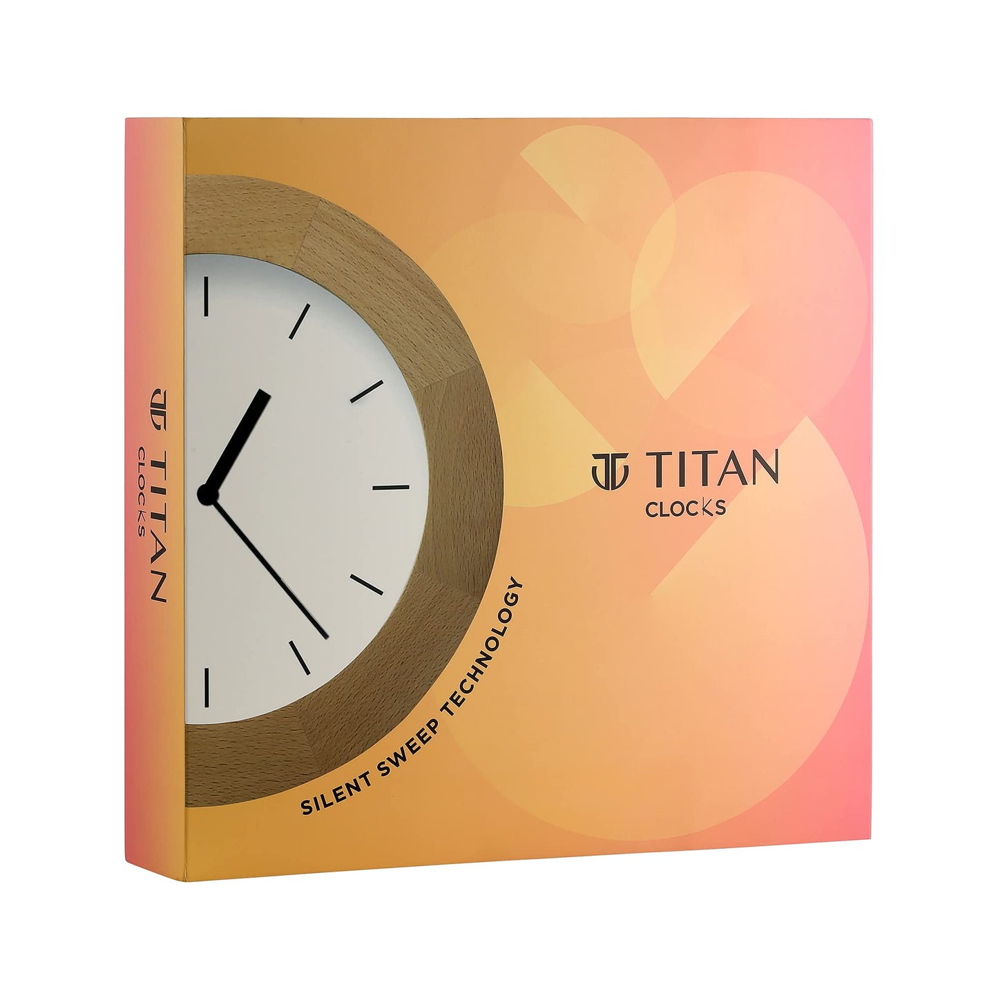 Titan Contemporary Wall Clock with Domed Glass - 27 Cm X 27 Cm (Small), Analog, Black