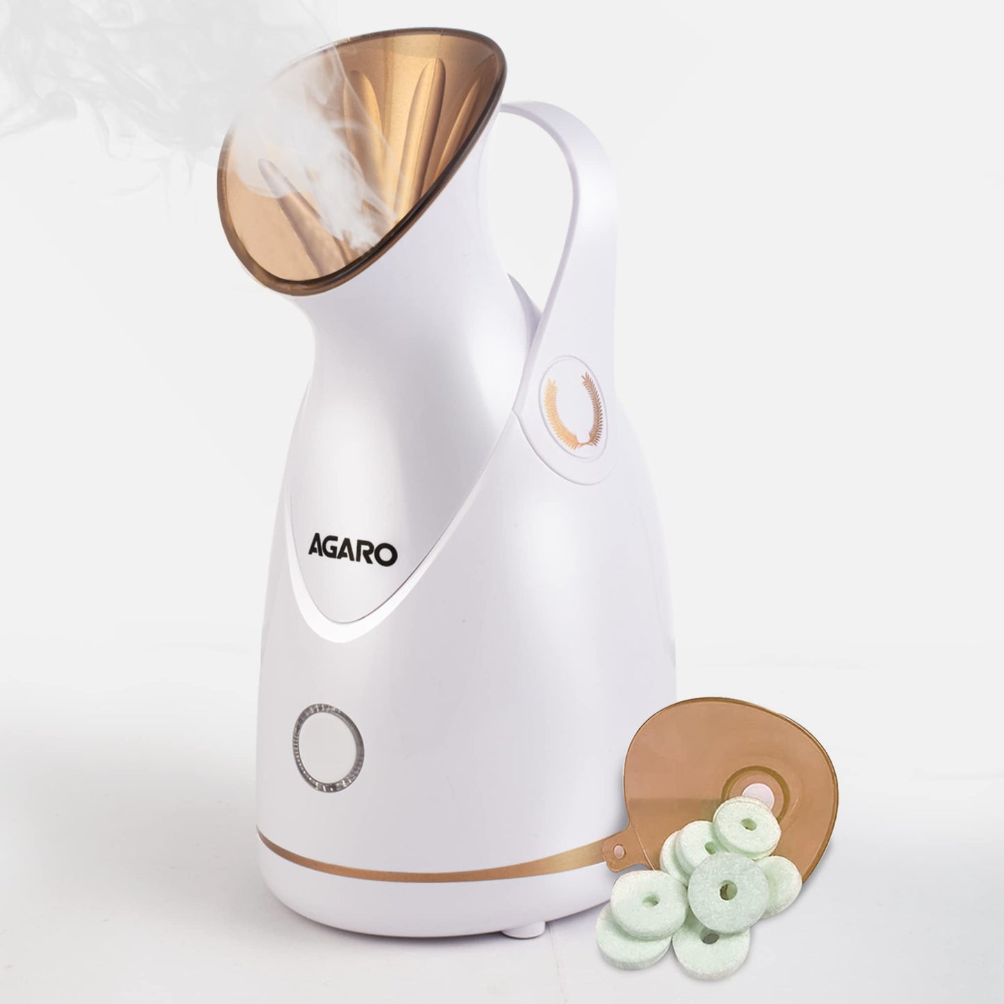 AGARO Facial Steamer With Nano Ionic HotSteaming Technology, Hot Mist Moisturizing, Opening Skin Pores,100 Ml Water Tank, Home Sauna Spa For Adult, Kids (FS2117,Rose Gold)