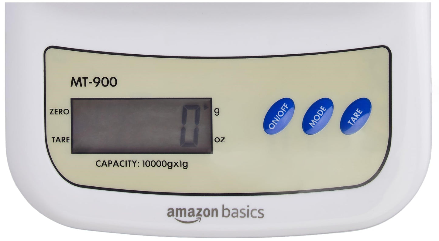 Amazon Basics Portable Digital Weighing Scale for Kitchen | Electronic Weighing Scale With Back light LCD Display and high precision sensors | Range of 1g-10 kg (Black)