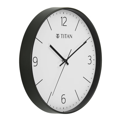 Titan Essence Classic Analog Wall Clock - Black & White Minimal