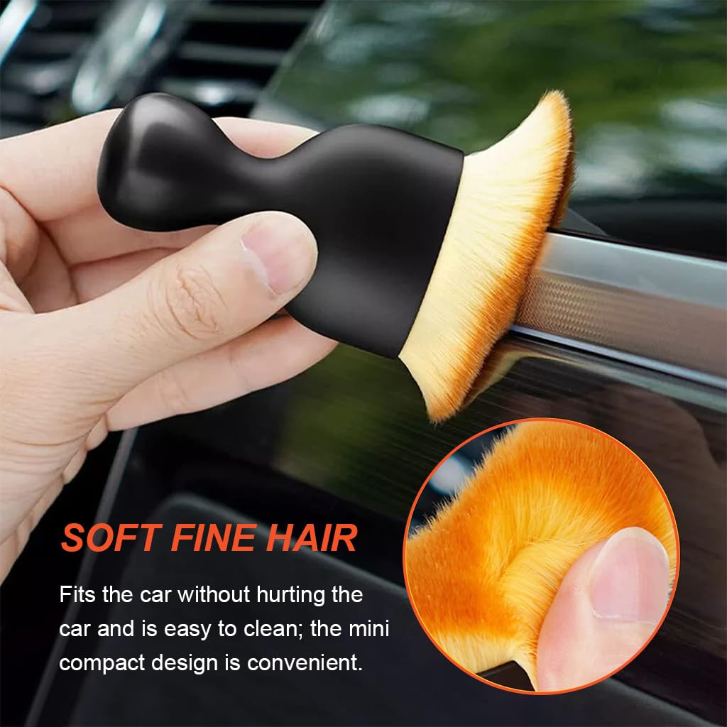 2 Pack Car Detailing Brush, Car Brush for Detailing Interior Soft Bristles Detailing Brush Dusting Tool for Automotive Dashboard, Air Conditioner Vent, Leather, Computer, Scratch Free, Car Interior